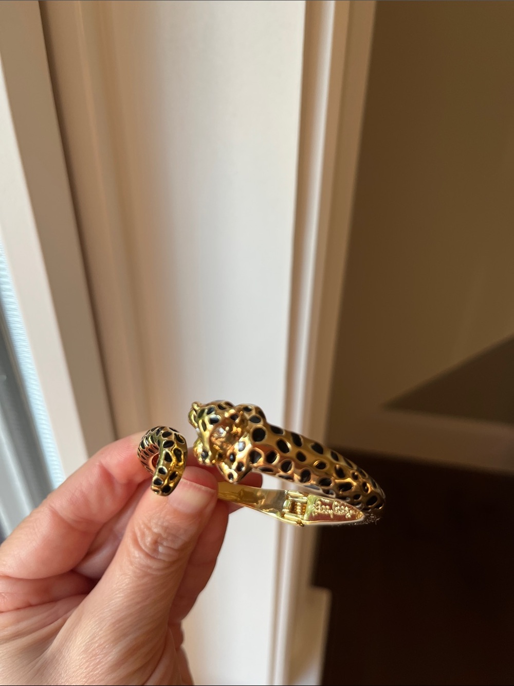 Lily Pulitzer Gold-tone Leopard Cuff Bracelet with Black Spots - Picture 5 of 7